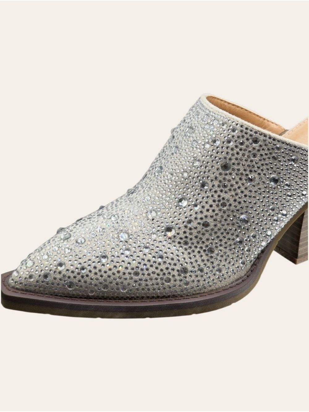 NIB Forever Link Buffy Rhinestone Mules Size 6 Glam Western Chic - Picture 8 of 8